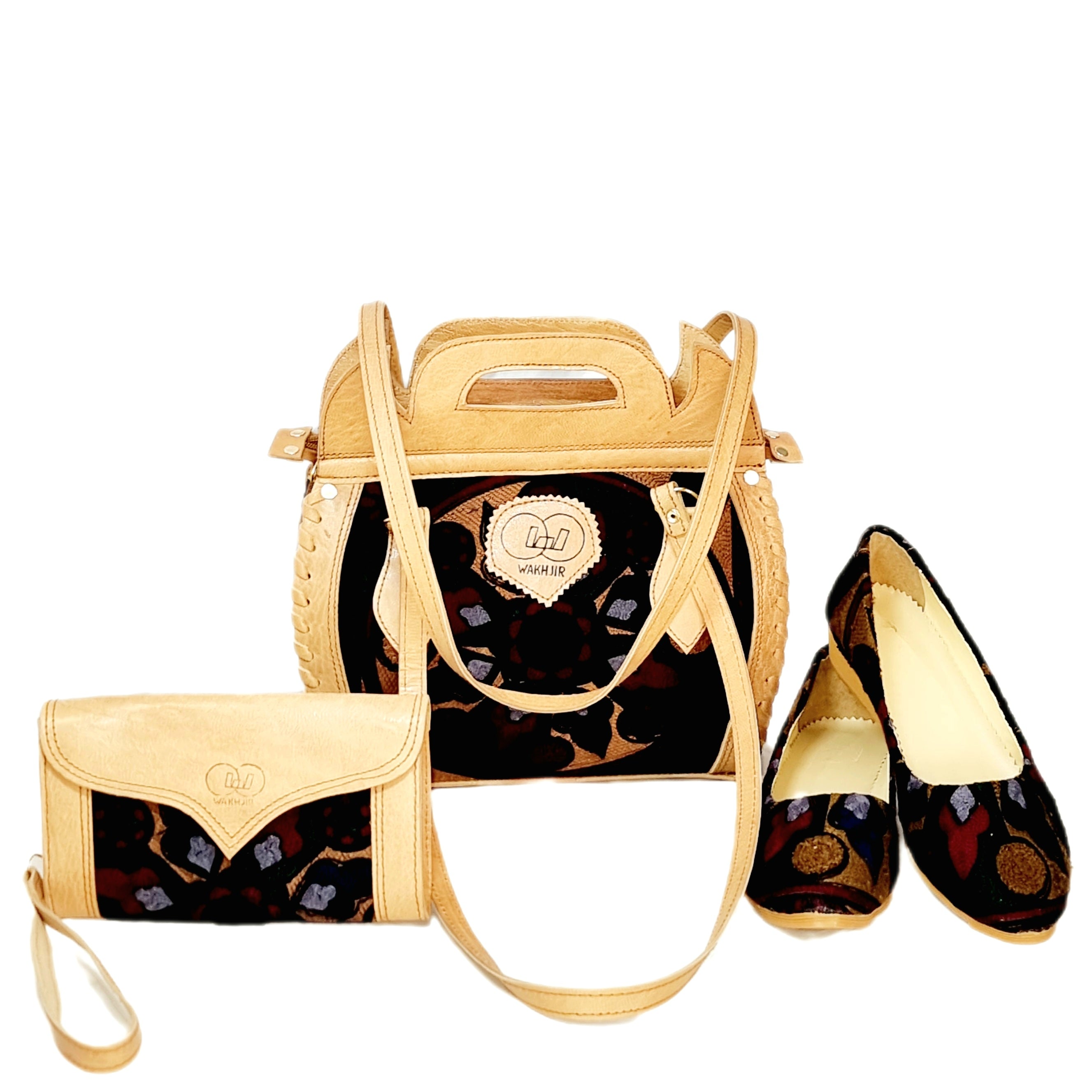 Stylish Tote Bag with Clutch Purse and Ballet Shoes Nk-212