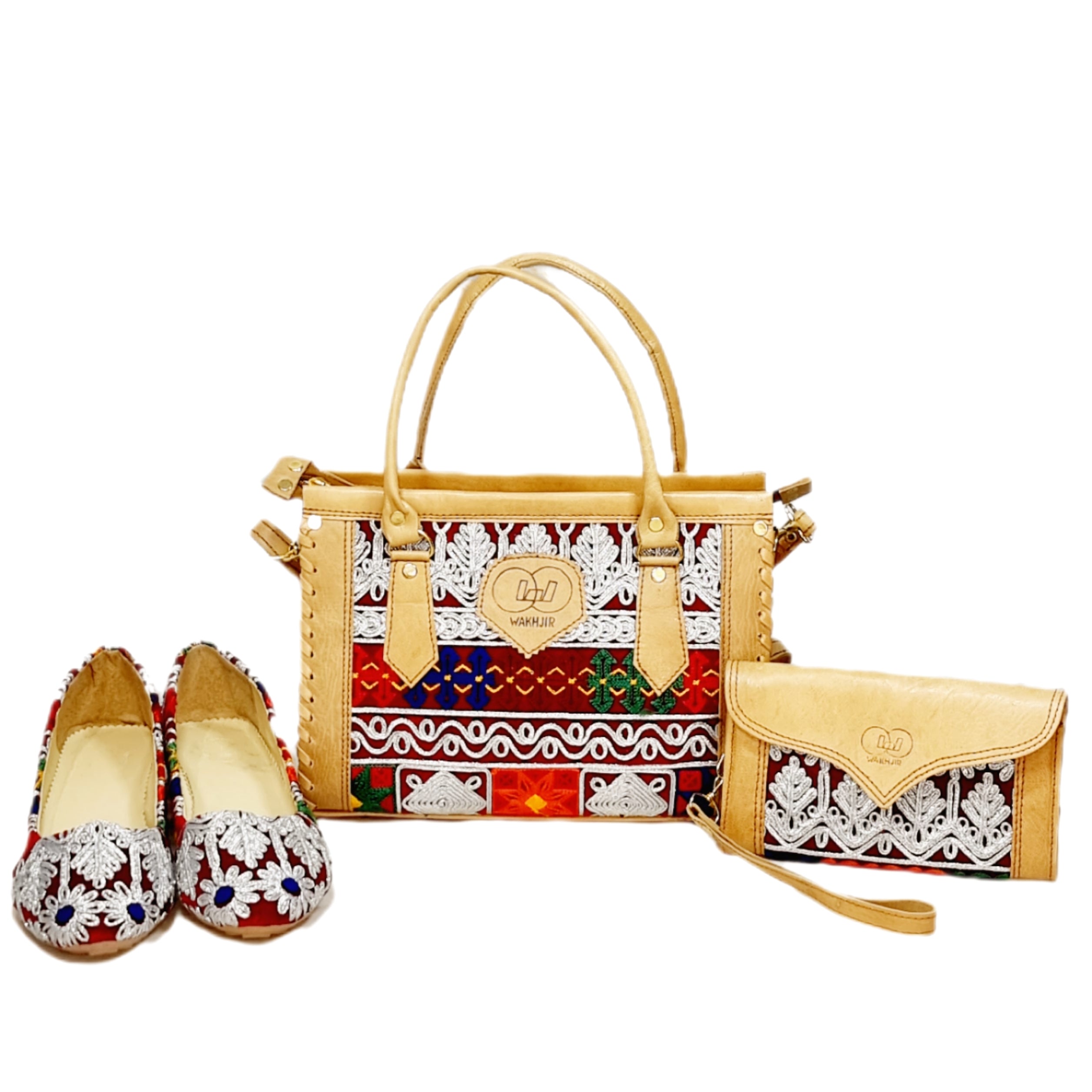 Stylish Tote Bag with Clutch Purse and Ballet Shoes Nk-216