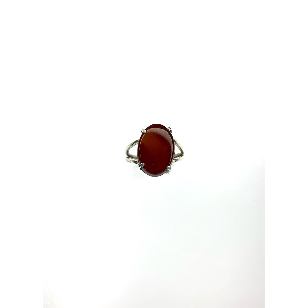 Elegant 925 Sterling Silver Ring with Stunning Red Agate Nk-432