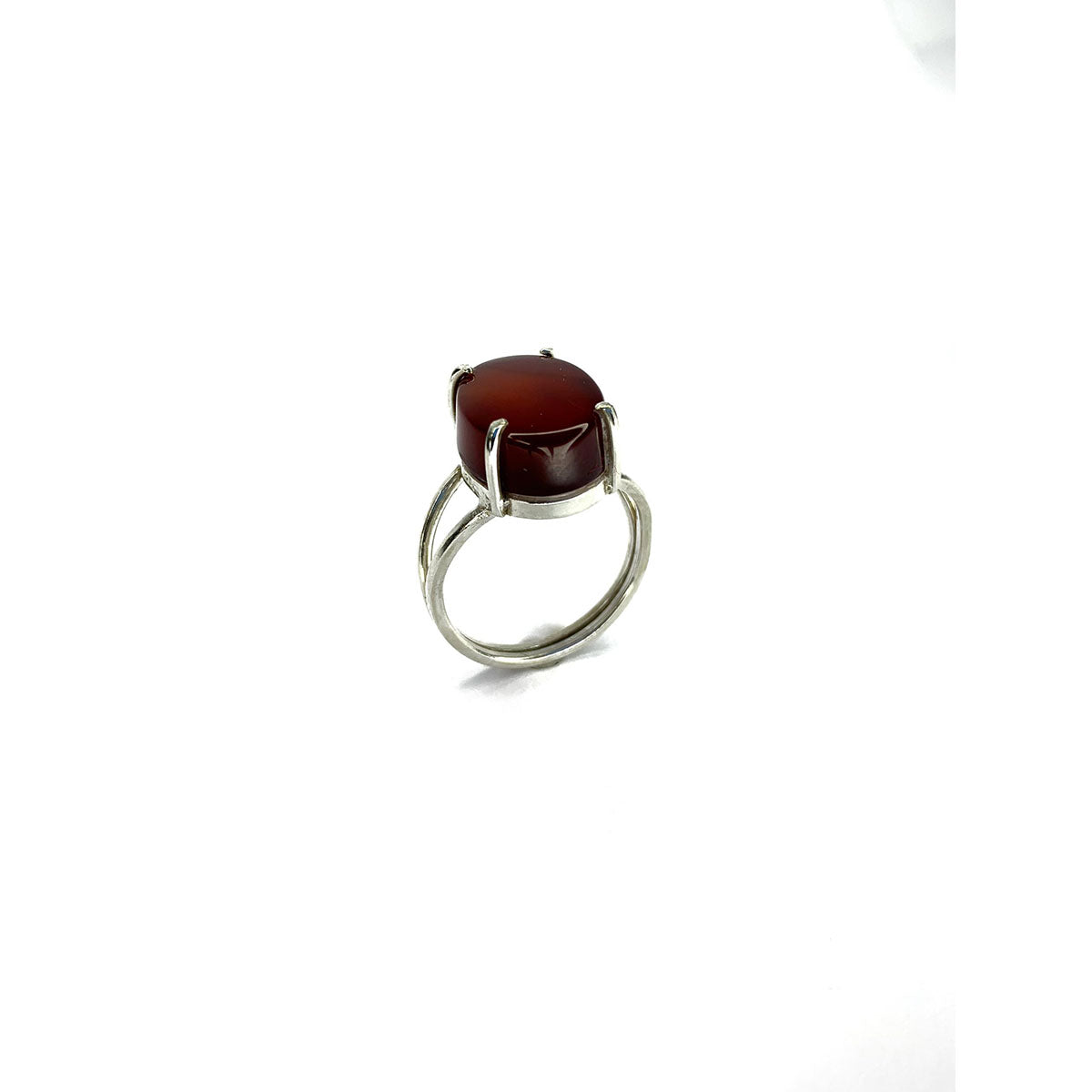 Elegant 925 Sterling Silver Ring with Stunning Red Agate Nk-432